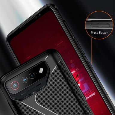 SKALO Asus ROG Phone 7 5G Carbon Fiber TPU-skal - Blå