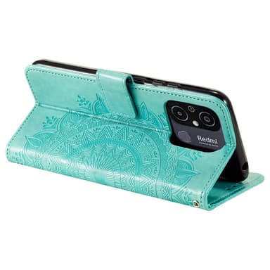 SKALO Xiaomi Redmi 12C 4G Mandala Plånboksfodral - Turkos