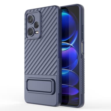 SKALO Xiaomi Redmi Note 12 Pro 5G Twill 2.0 TPU skal med ställ - Mörkblå