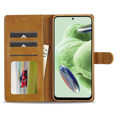 SKALO Xiaomi Redmi Note 12 5G LC.IMEEKE Plånboksfodral i PU-Läder - Ljusbrun