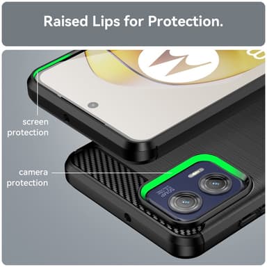 SKALO Motorola Moto G73 5G Armor Carbon Stöttåligt TPU-skal - Svart