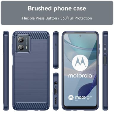 SKALO Motorola Moto G53 5G Armor Carbon Stöttåligt TPU-skal - Blå