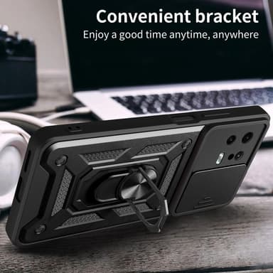 SKALO Xiaomi 13 5G Armor Hybrid Metallring Kameraslider - Svart