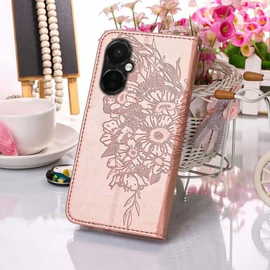 SKALO OnePlus Nord CE 3 Lite 5G Mandala Butterfly Plånboksfodral - Roséguld