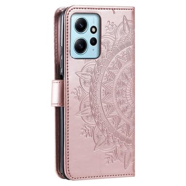 SKALO Xiaomi Redmi Note 12 4G Mandala Plånboksfodral - Roséguld