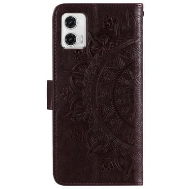 SKALO Motorola Moto G73 5G Mandala Plånboksfodral - Brun