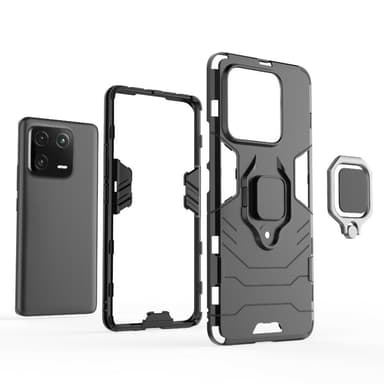 SKALO Xiaomi 13 Pro 5G Armor Hybrid Metallring skal - Svart
