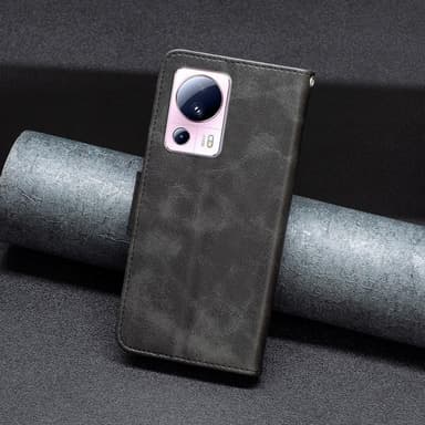 SKALO Xiaomi 13 Lite Plånboksfodral i PU-Läder - Svart