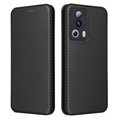 SKALO Xiaomi 13 Lite Carbon Fiber Plånboksfodral - Svart
