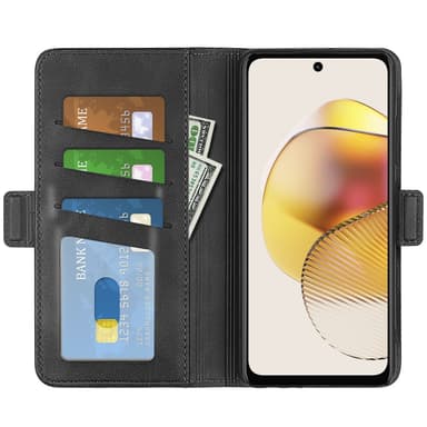 SKALO Motorola Moto G73 5G Premium Plånboksfodral - Svart
