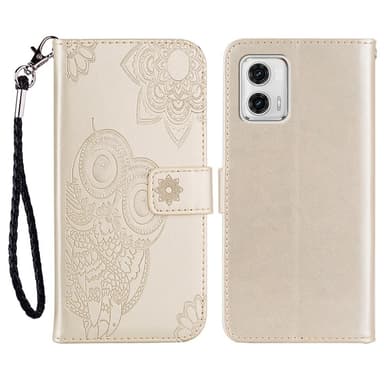SKALO Motorola Moto G23 4G Mandala Owl Plånboksfodral - Guld