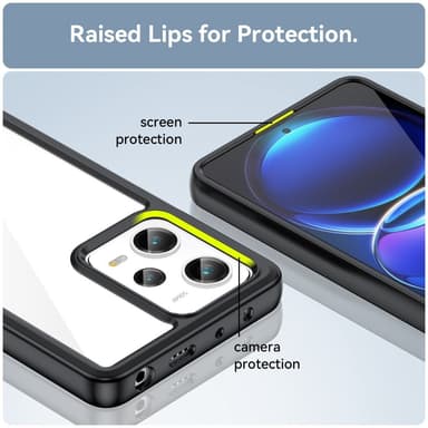 SKALO Xiaomi Redmi Note 12 Pro 5G Transparent TPU Bumper Skal - Svart