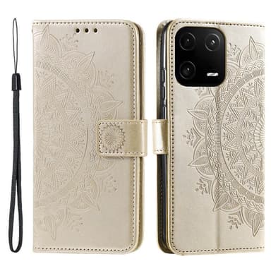 SKALO Xiaomi 13 5G Mandala Plånboksfodral - Guld
