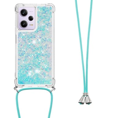 SKALO Xiaomi Redmi Note 12 Pro 5G Kvicksand Glitter Mobilhalsband - Turkos