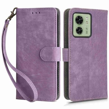 SKALO Motorola Edge 40 5G Plånboksfodral i PU-Läder - Lila