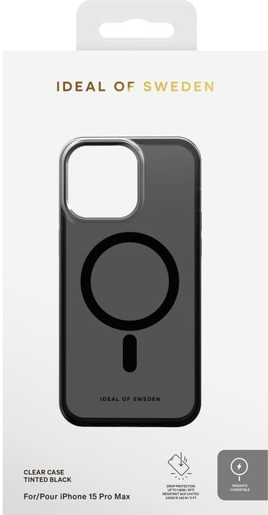 iDeal of Sweden MagSafe Clear fodral för iPhone 15PM (Tinted Black)