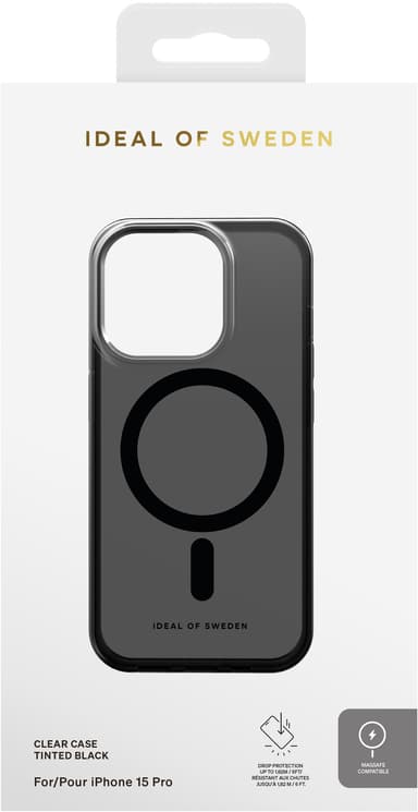 iDeal of Sweden MagSafe Clear fodral för iPhone 15PR (Tinted Black)