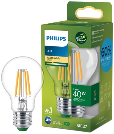 Philips LED Classic B22 Lampen, 2er Pack - Warmweiß, 60W Ersatz, Klar & Langlebig Für Jede Leuchte