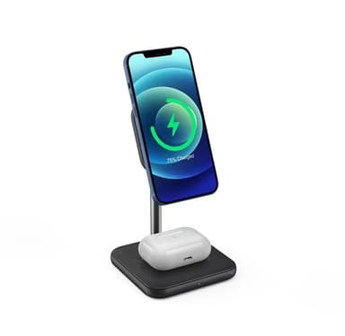 NÖRDIC magnetisk trådlös laddstation 2 i 1 för Magsafe för Apple Iphone och Airpods