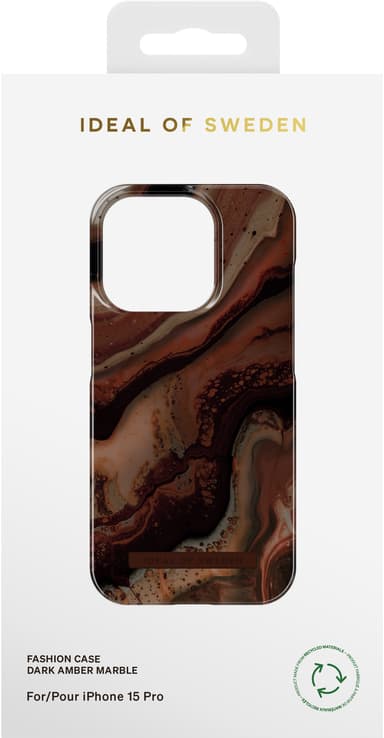 iDeal of Sweden Fashion fodral för iPhone 15PR (Dark Amber Marble)