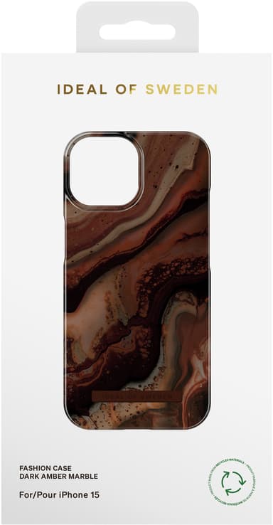 iDeal of Sweden Fashion fodral för iPhone 15 (Dark Amber Marble)