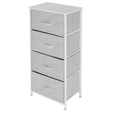 ML-Design låda skåp, byrå tyg med 4, 45 x 30 x 94 cm vit metall hyllor /