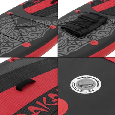 Uppblåsbar Stand Up Paddle Board Makani 320x82x15 cm Svart Röd PVC