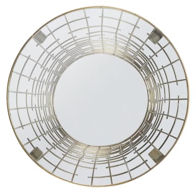 Sidobord 40x40x45 cm svart/guld järn och glas WOMO-Design