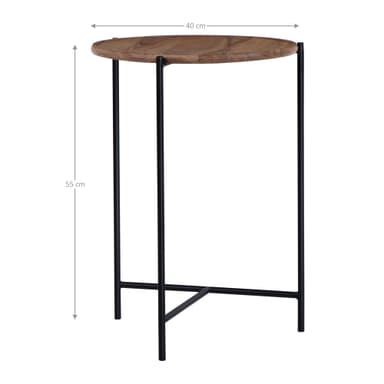 WOMO-DESIGN sidobord Uppsättning av två 40x55cm Ö / ö 35x50cm, naturligt svart,