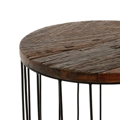 WOMO-DESIGN designer sidobord runt Ø 50 x 50 cm naturligt massivt trä återvunnet