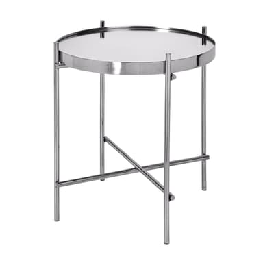 WOMO-DESIGN design sidobord Ø43x45 cm i silver av metall och glas,