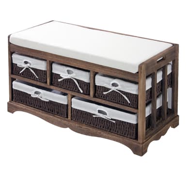 Seat dresser bänk Bröst bänk med korgar villa vintage hem tillbehör Braun