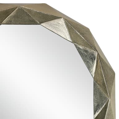 WOMO-DESIGN Dekorativ väggspegel Guayaquil Ø 84 cm av glas, guld, metallram av