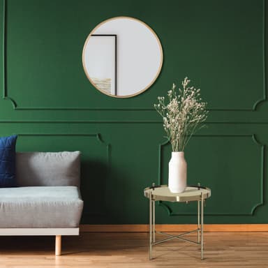 WOMO-DESIGN Dekorativ väggspegel Cali Ø 60 cm i glas, metallram i guld, rund