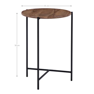 WOMO-DESIGN sidobord Uppsättning av två 40x55cm Ö / ö 35x50cm, naturligt svart,