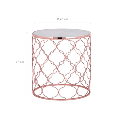 WOMO-DESIGN design sidobordssats om 2 Ø40 / Ø45 cm, vit Banswara marmor /