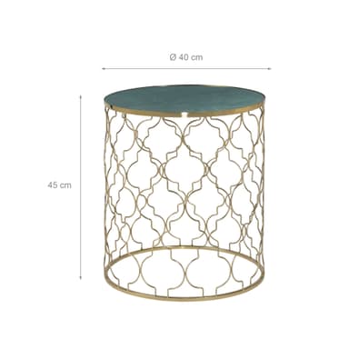 WOMO-DESIGN design sidobordssats med 2 Ø40x45 / Ø45x50 cm, grön marmor /