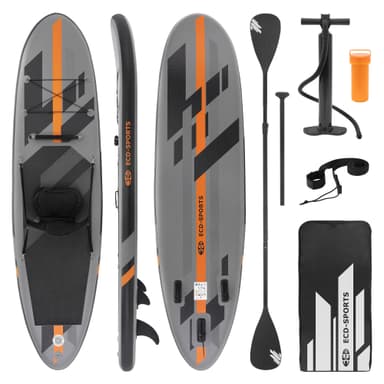 Uppblåsbar Stand Up Paddle Board med kajakstol 305x78x15 cm Blå PVC