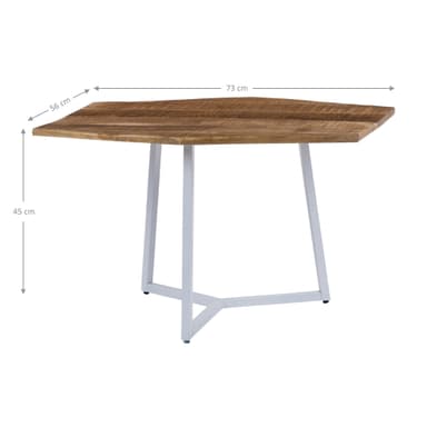 WOMO-DESIGN sidobord Uppsättning av 2 73x56 / 56x48cm, naturliga och vita, unik,