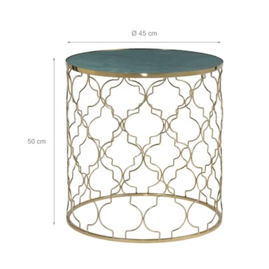 WOMO-DESIGN design sidobordssats med 2 Ø40x45 / Ø45x50 cm, grön marmor /