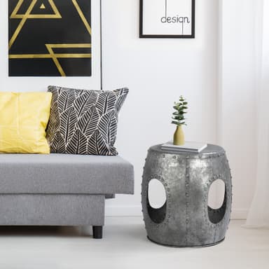Sidobord Bord i vardagsrummet Bord Kaffe bord Kaffe bord Kaffe bord Silver Ø 38