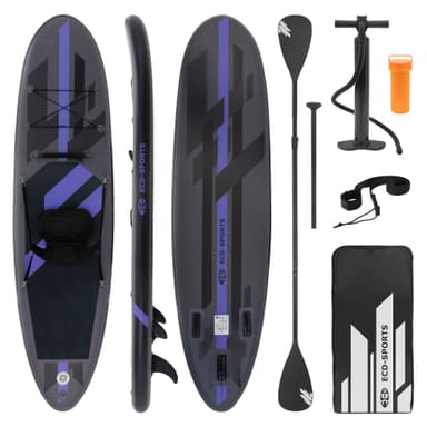 Uppblåsbar Stand Up Paddle Board med kajakstol 305x78x15 cm Blå PVC