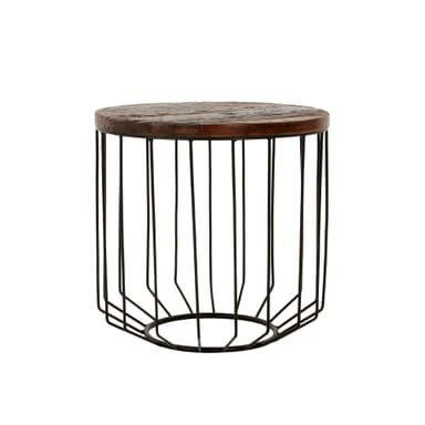 WOMO-DESIGN designer sidobord runt Ø 50 x 50 cm naturligt massivt trä återvunnet