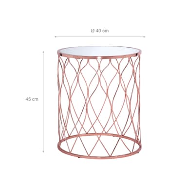 WOMO-DESIGN design sidobordssats om 2 Ø40 / Ø45 cm i koppar, vardagsrumsbord med