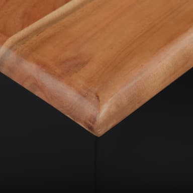 Sidobord 30x45x30 cm natur/svart akaciaträ och metall WOMO-Design