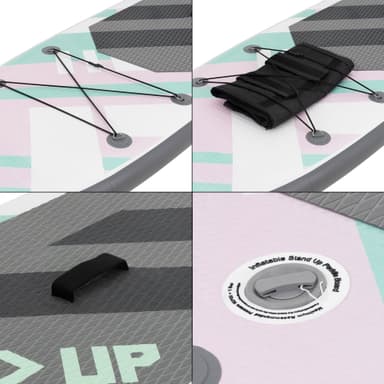 Uppblåsbar stå upp paddelbräda 308x78x10 cm Rosa/Mint PVC