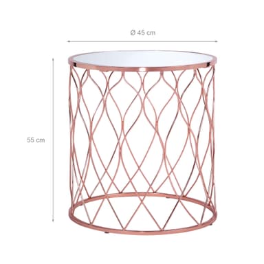 WOMO-DESIGN design sidobordssats om 2 Ø40 / Ø45 cm i koppar, vardagsrumsbord med
