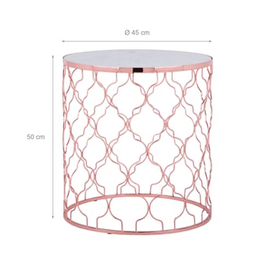 WOMO-DESIGN design sidobordssats om 2 Ø40 / Ø45 cm, vit Banswara marmor /