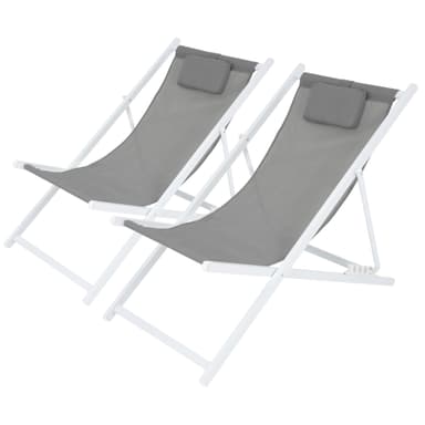 Set med 2 däckstolar Strandstol Solstol Solstol Trädgårdsstol Fällbar stol