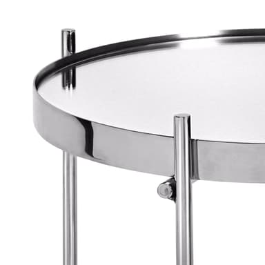 WOMO-DESIGN design sidobord Ø43x45 cm i silver av metall och glas,